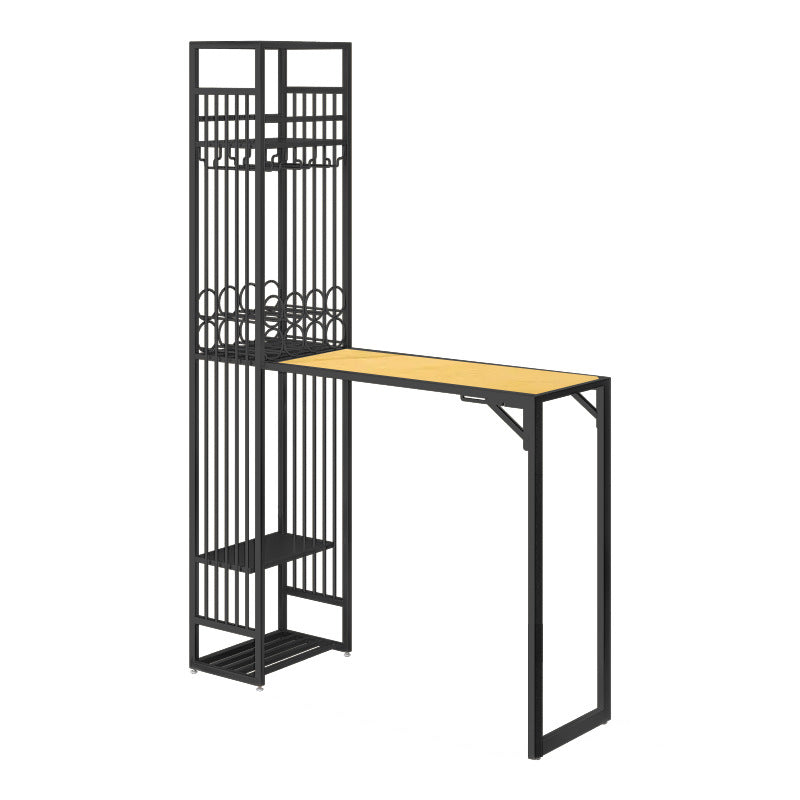 Glam Folding Bar Table Set 1/2 Pcs Bar Table and Bar Stools with Metal Frame