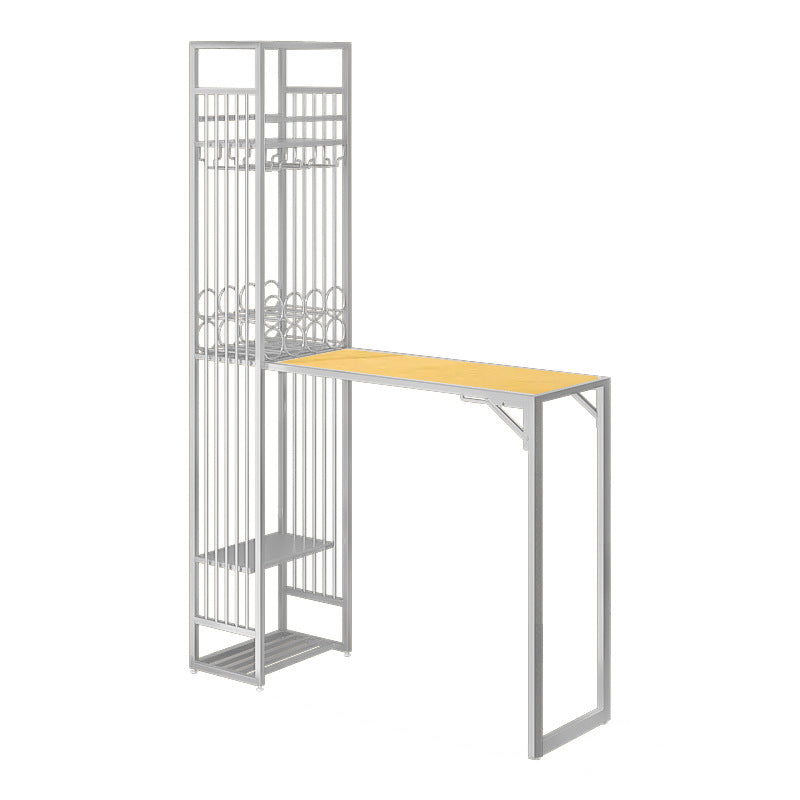 Glam Folding Bar Table Set 1/2 Pcs Bar Table and Bar Stools with Metal Frame