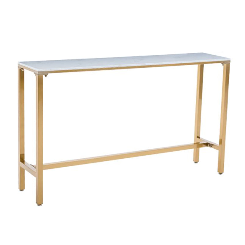 Glam 1/4/7 Pieces Bar Table Set Rectangle Stone Counter Table with High Stools for Cafe