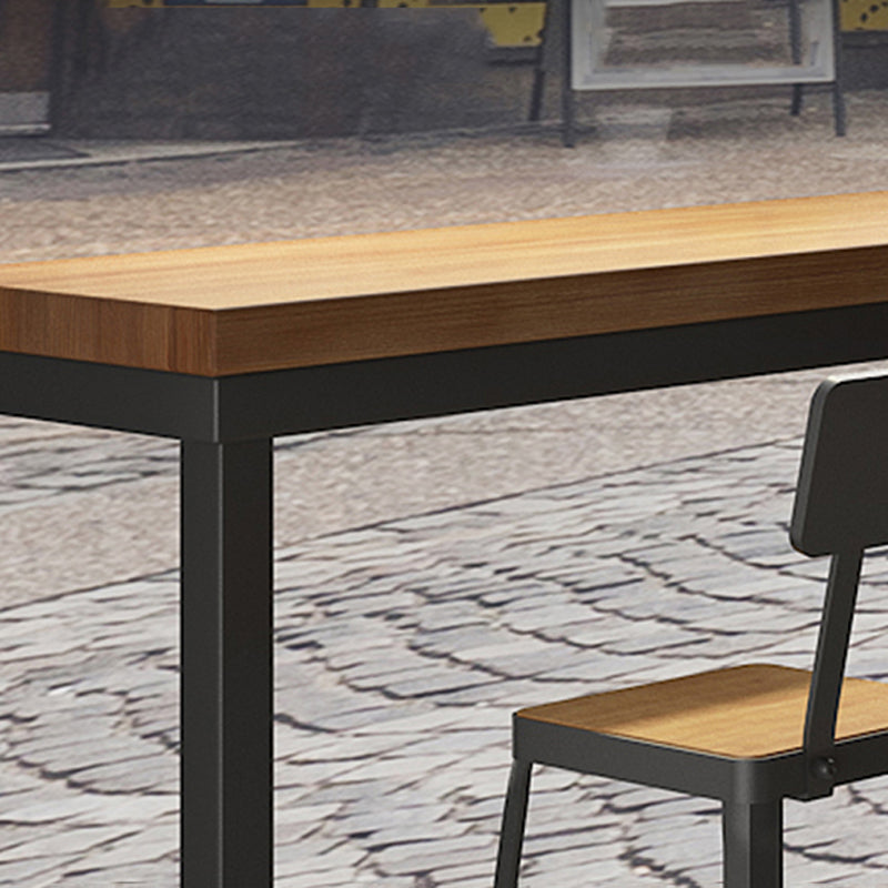 Modern 1/7 Pieces Bar Table Set Rectangle Pine Wood Counter Table with High Stools for Bar