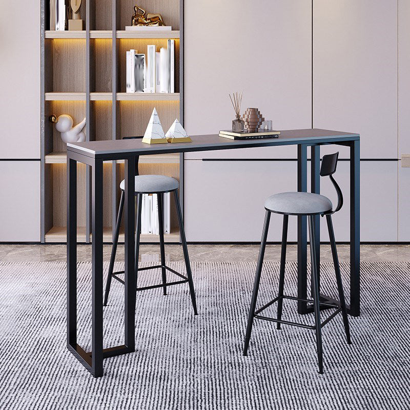 Modern 1/3/4/5 Pieces Bar Table Set Rectangle Stone Counter Table with Stools for Balcony