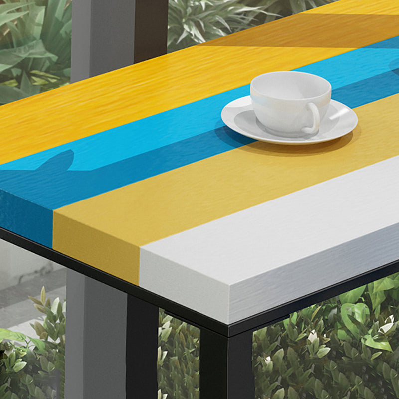 Modern 1/5/9 Pieces Bar Table Set Rectangle Wood Counter Table with High Stools for Cafe