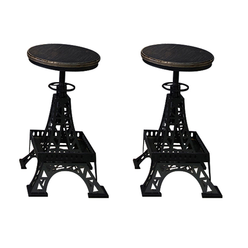 Industrial Wood Bar Table Set 1/2/3 Pieces Metal Counter Set for Home Use