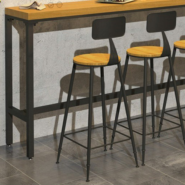 Industrial 1/6/11 Pieces Bar Table Set Rectangle Wood Counter Table with Stools for Cafe