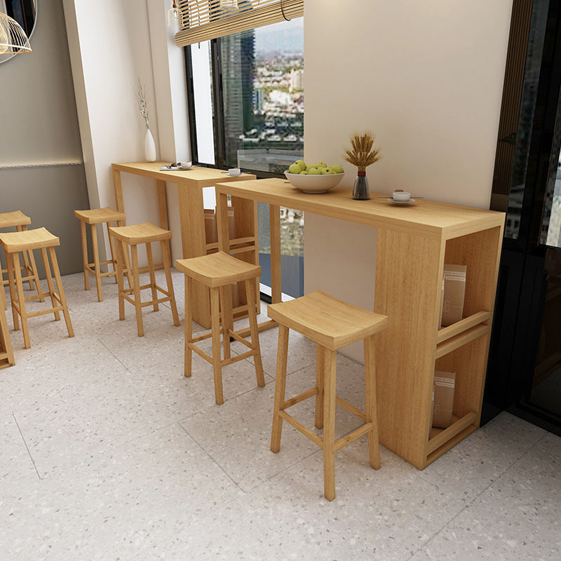 Glam 1/5 Pieces Bar Table Set Rectangle Wood Counter Table for Kitchen