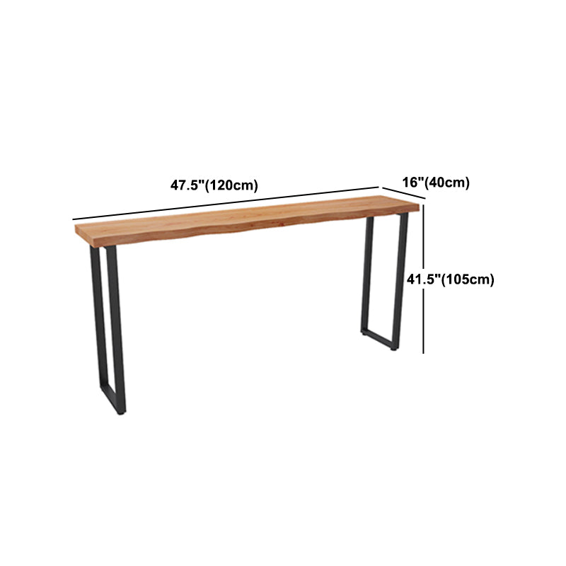 Modern 1/4 Pieces Bar Table Set Rectangle Pine Wood Counter Table with Stools for Balcony