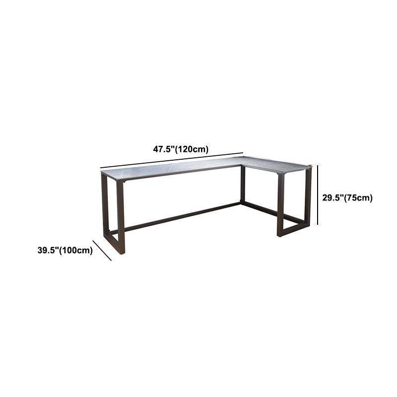 Modern L-Shape Writing Desk Home Office Desk with Metal Legs