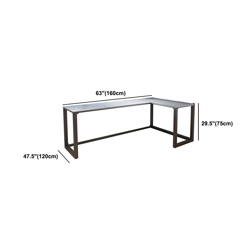 Modern L-Shape Writing Desk Home Office Desk with Metal Legs
