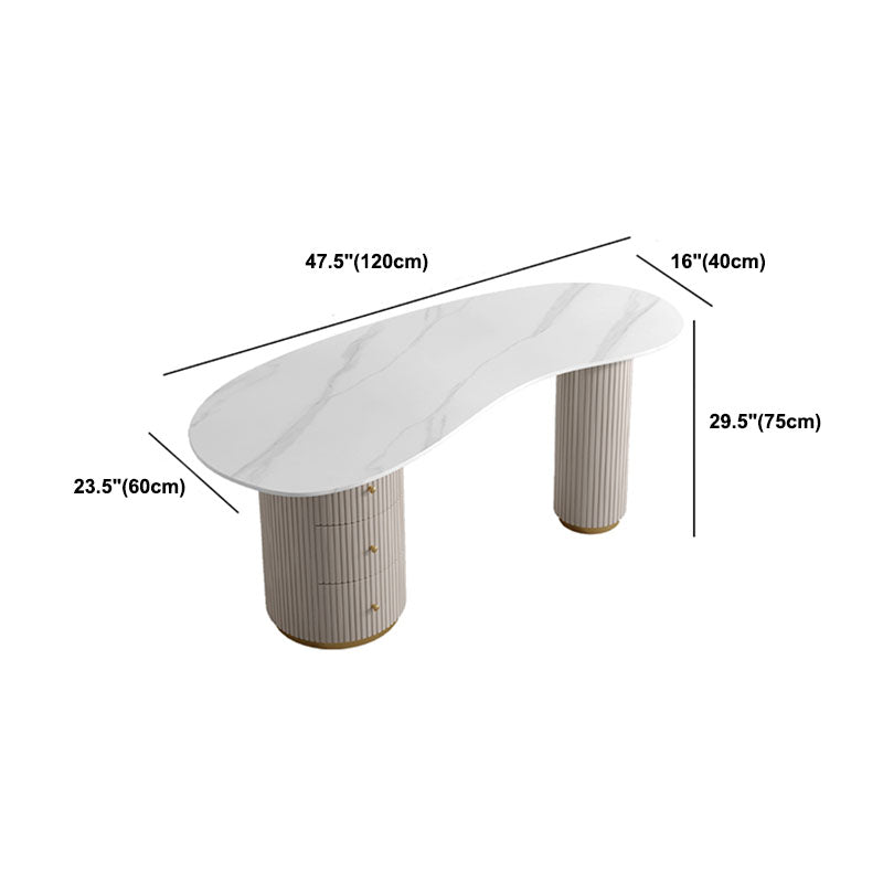 29.5-inch Office Desk with Drawers Office Laptop Table in White