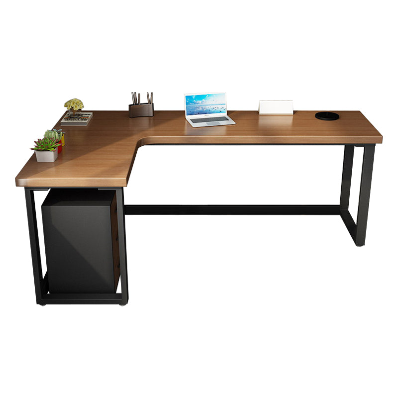 Solid Wooden L-Shape Office Desk Modern Simple Writing Desk for Office and Bedroom