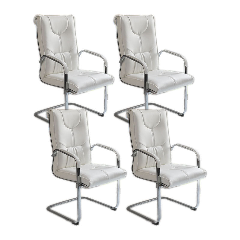 Modern Computer Chair Fixed Arms Chair High Back Leather Chair