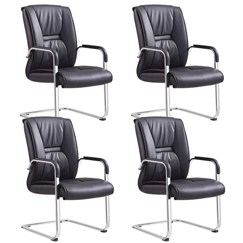 Contemporary Computer Chair Faux Leather Padded Arms Office Chair