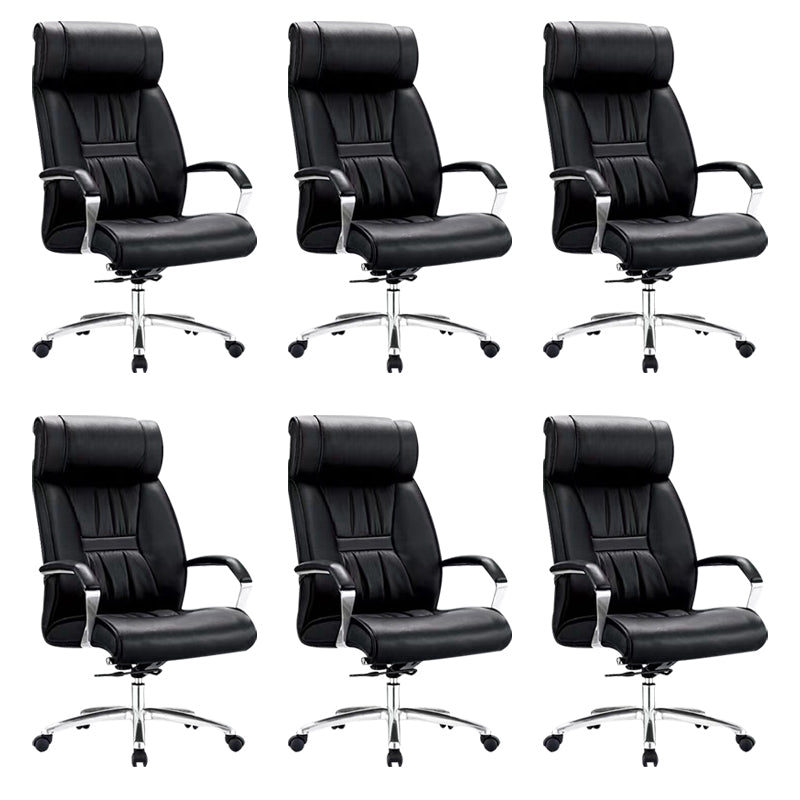 Contemporary Computer Chair Faux Leather Padded Arms Office Chair