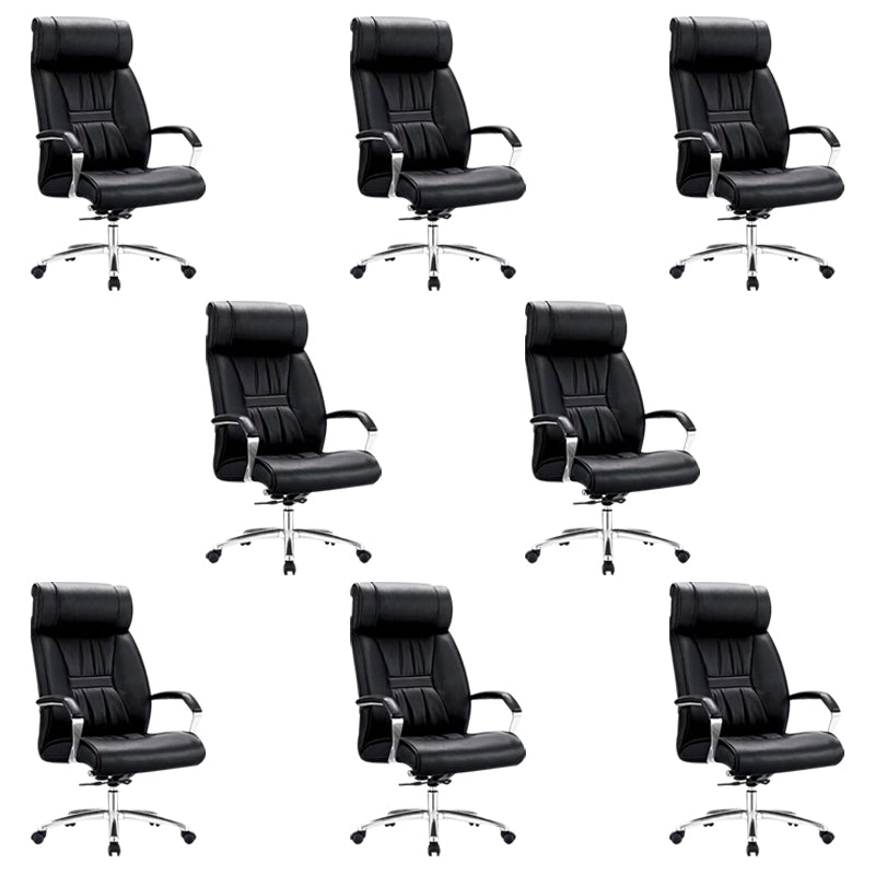 Contemporary Computer Chair Faux Leather Padded Arms Office Chair