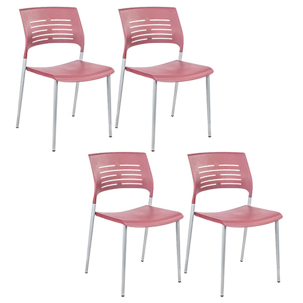 Armless Upholstered Office Chair Plastic Modern Office Chair