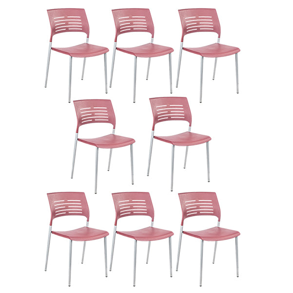 Armless Upholstered Office Chair Plastic Modern Office Chair