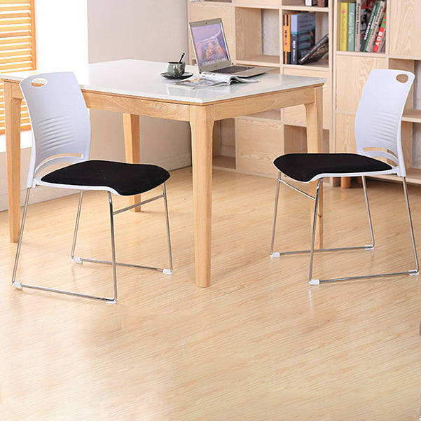 No Wheels Modern Office Chair Armless Upholstered Office Chair