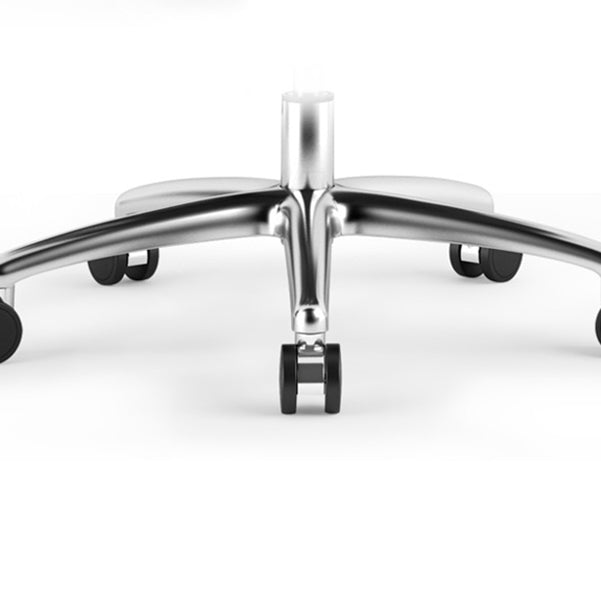 Modern Fixed Arms Swivel Chair Chrome Frame Leather Management Office Chair