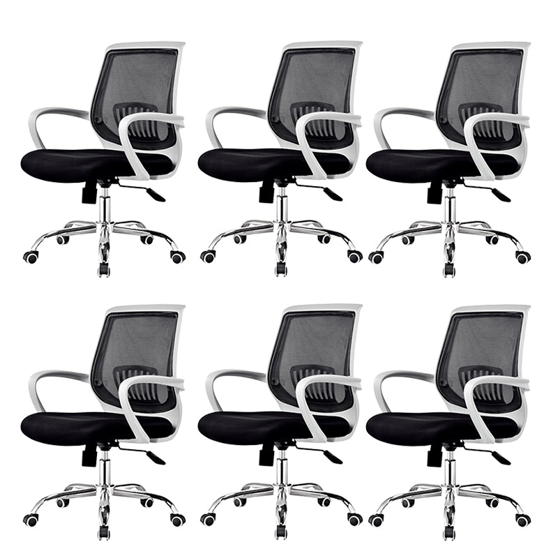 Fixed Arms Steel Office Chair Modern Lumbar Support Office Chair