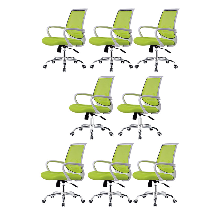 Fixed Arms Steel Office Chair Modern Lumbar Support Office Chair