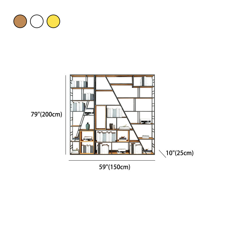 10" W Open Storage Bookcase Modern Metal Frame Bookshelf with Shelves
