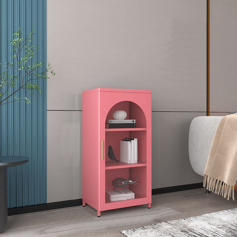 14" W Closed Storage Bookcase Metal Frame Bookshelf with Glass Doors