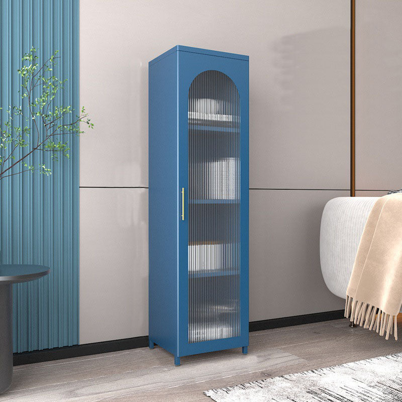 14" W Closed Storage Bookcase Metal Frame Bookshelf with Glass Doors