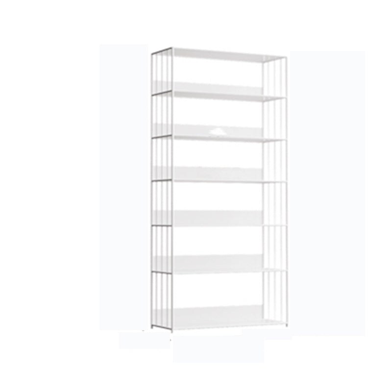 Modern Open Storage Bookcase 12" W Iron Frame Bookshelf with Shelves