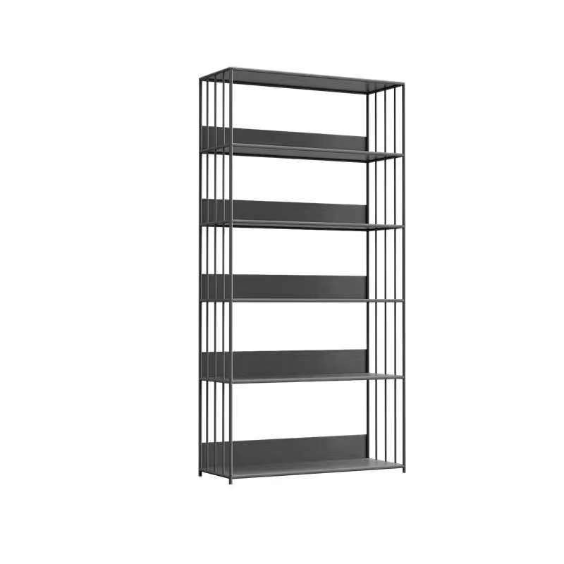 Modern Open Storage Bookcase 12" W Iron Frame Bookshelf with Shelves
