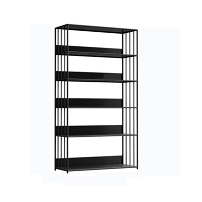 Modern Open Storage Bookcase 12" W Iron Frame Bookshelf with Shelves