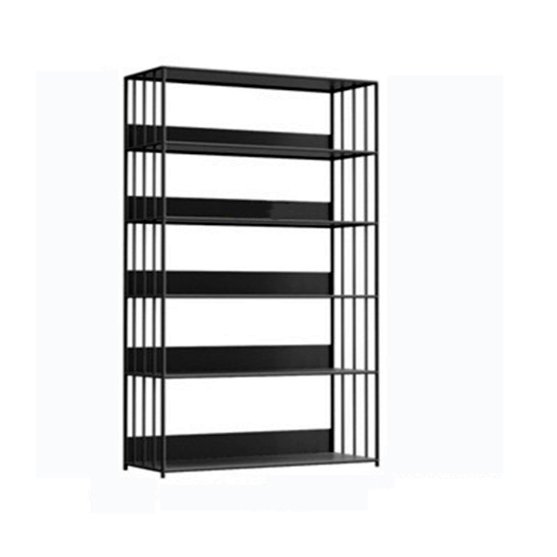 Modern Open Storage Bookcase 12" W Iron Frame Bookshelf with Shelves