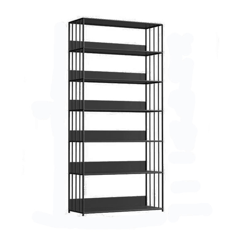 Modern Open Storage Bookcase 12" W Iron Frame Bookshelf with Shelves
