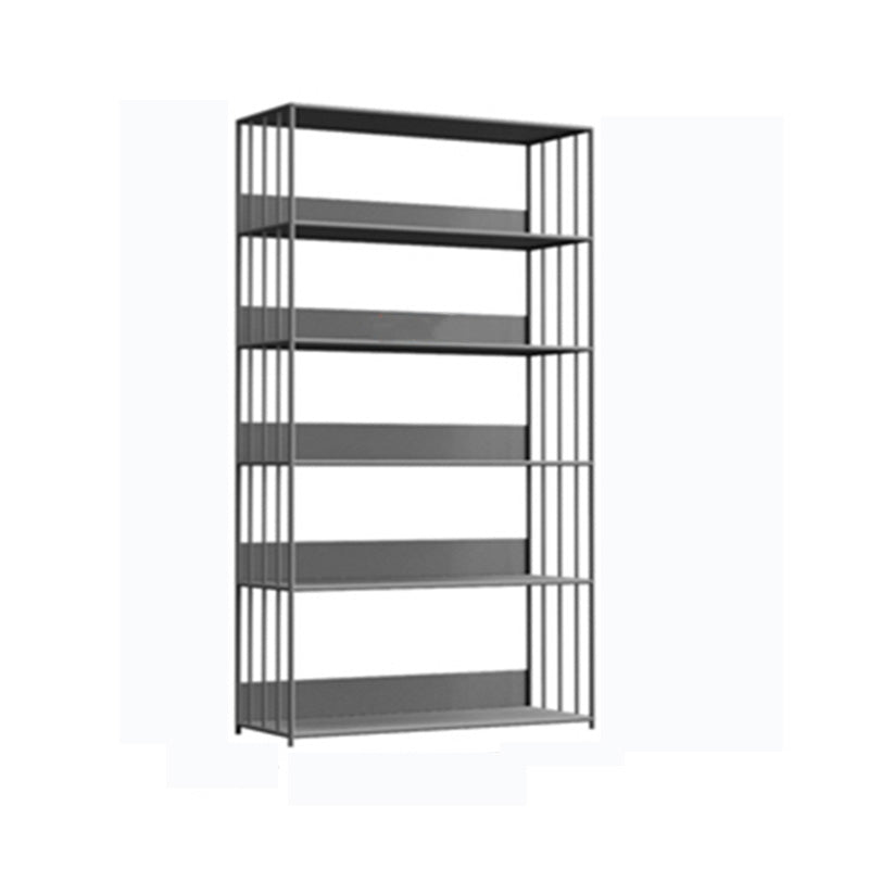 Modern Open Storage Bookcase 12" W Iron Frame Bookshelf with Shelves