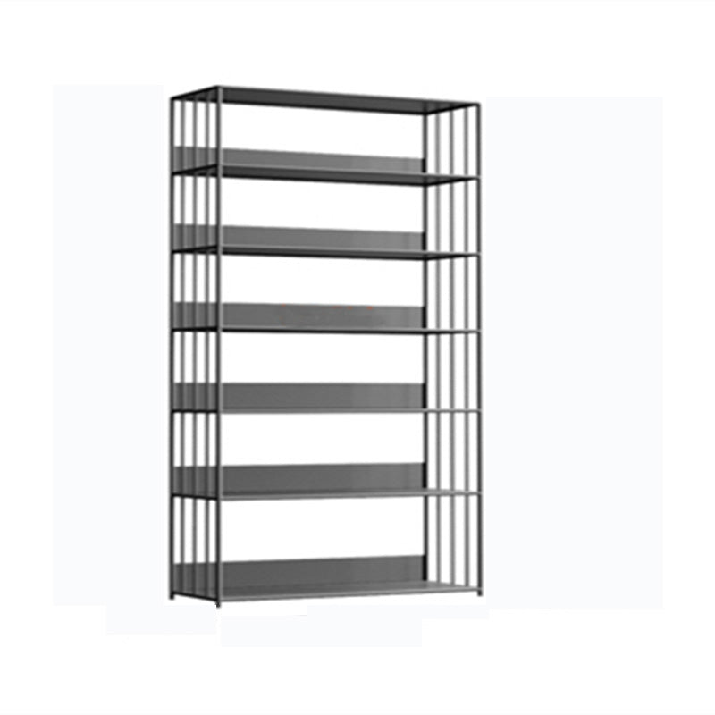 Modern Open Storage Bookcase 12" W Iron Frame Bookshelf with Shelves