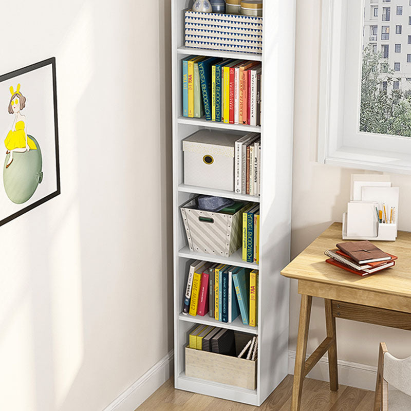 Modern Closed Storage Bookcase Black/White Metal Bookshelf with Shelves