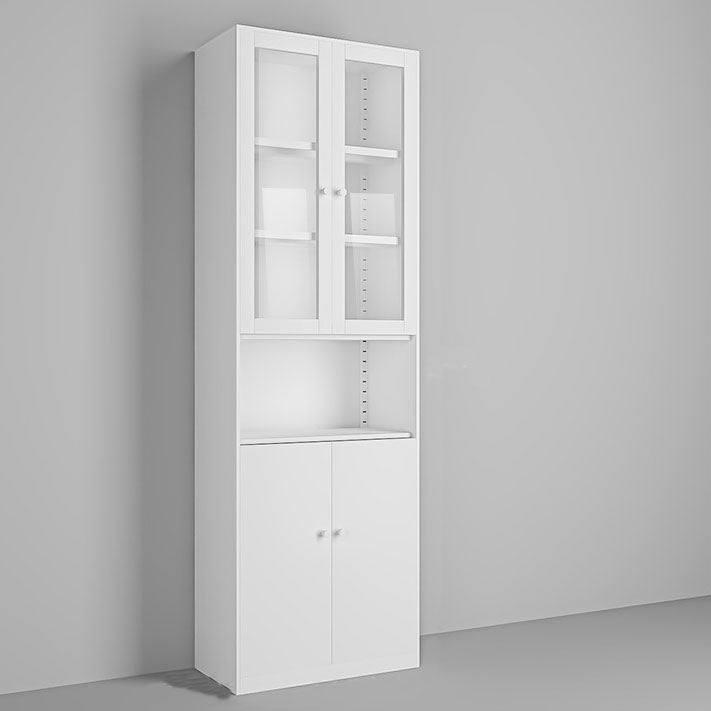 Modern Closed Storage Bookcase Black/White Metal Bookshelf with Shelves