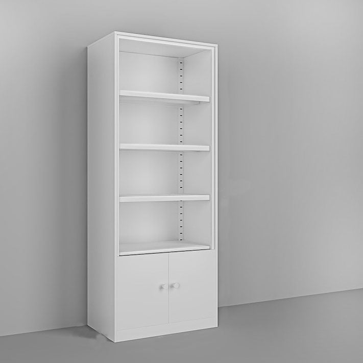 Modern Closed Storage Bookcase Black/White Metal Bookshelf with Shelves