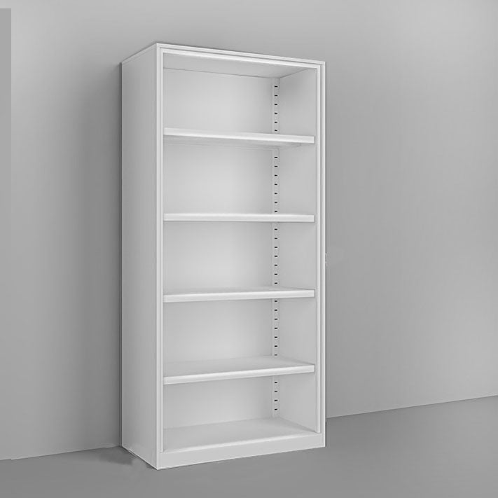 Modern Closed Storage Bookcase Black/White Metal Bookshelf with Shelves