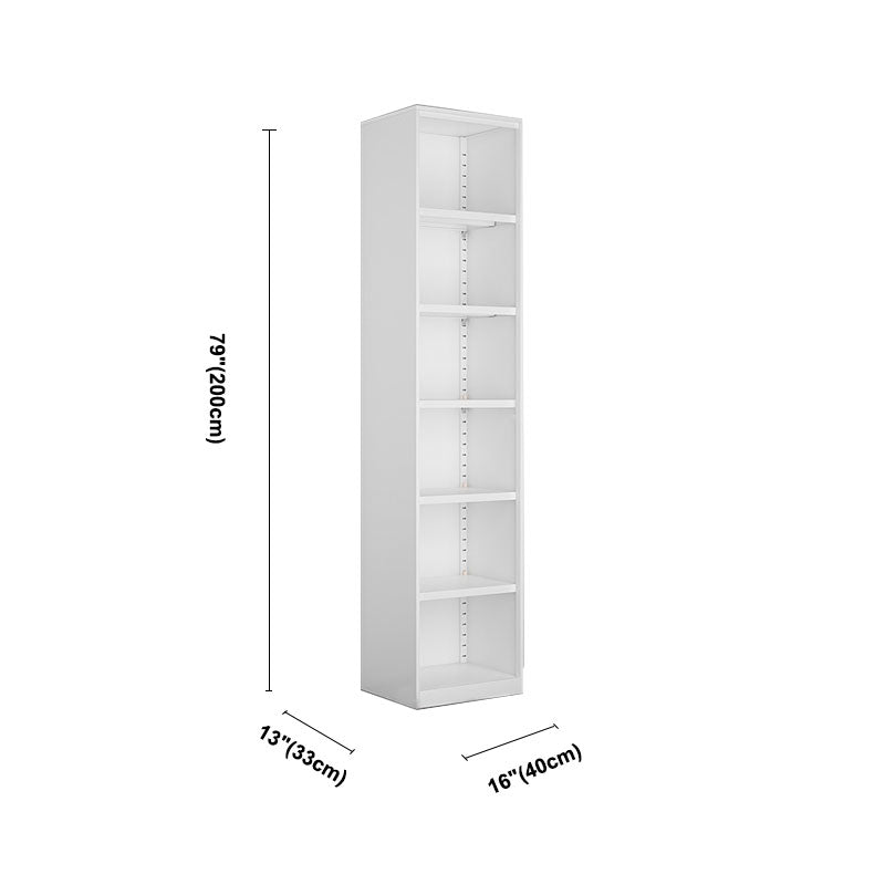Modern Closed Storage Bookcase Black/White Metal Bookshelf with Shelves