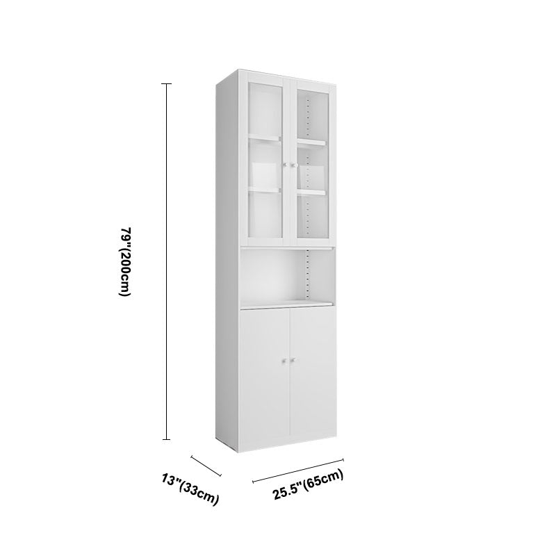 Modern Closed Storage Bookcase Black/White Metal Bookshelf with Shelves