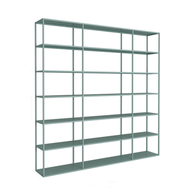 9.8" W Modern Open Storage Bookcase Metal Bookshelf with Shelves