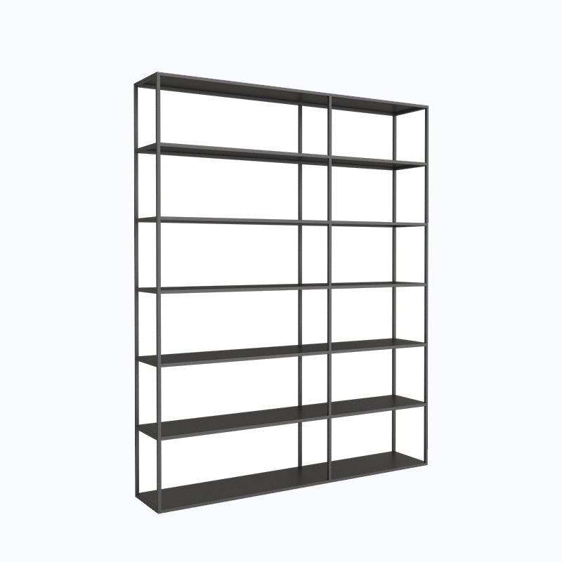 9.8" W Modern Open Storage Bookcase Metal Bookshelf with Shelves