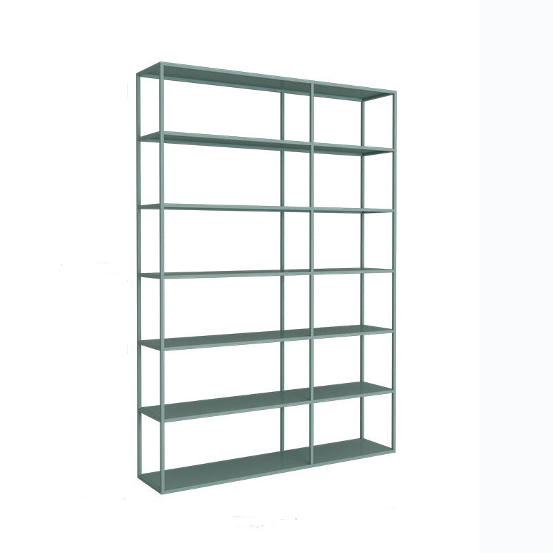 9.8" W Modern Open Storage Bookcase Metal Bookshelf with Shelves