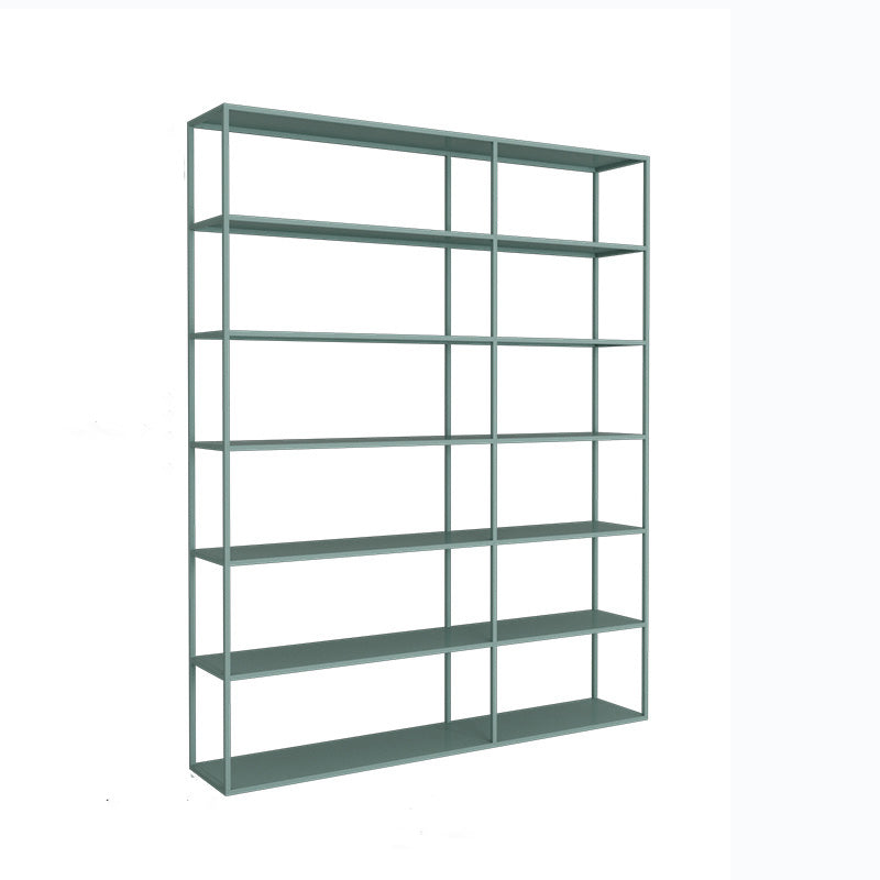 9.8" W Modern Open Storage Bookcase Metal Bookshelf with Shelves
