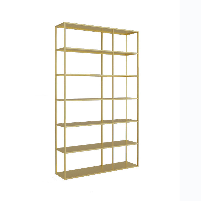 9.8" W Modern Open Storage Bookcase Metal Bookshelf with Shelves