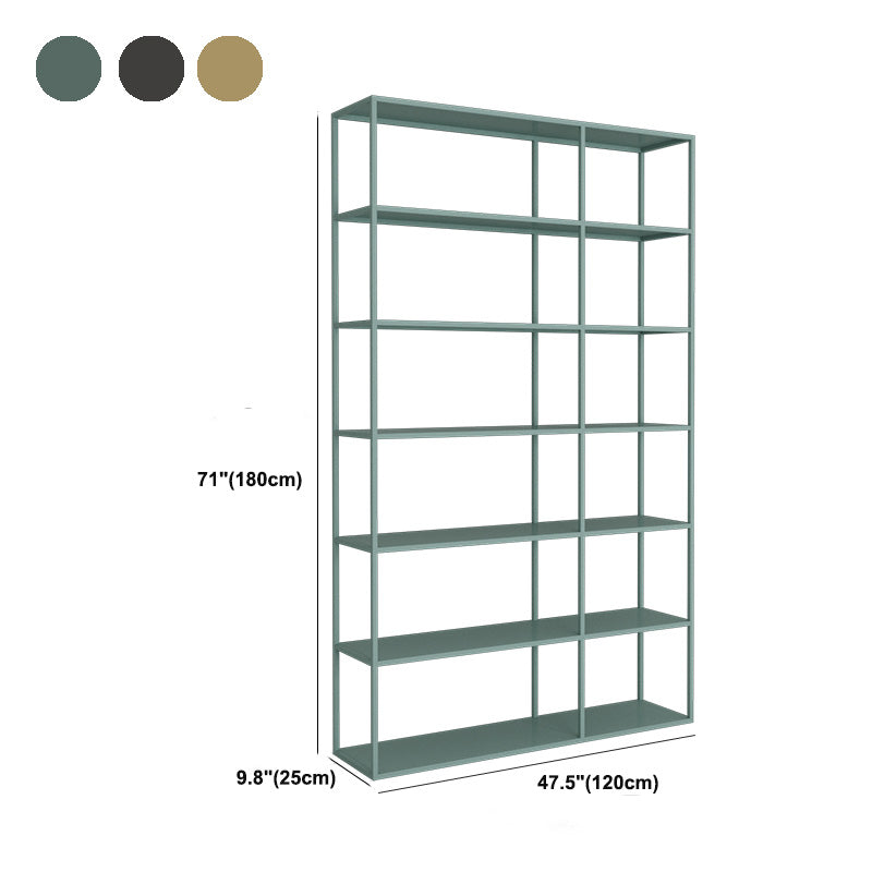 9.8" W Modern Open Storage Bookcase Metal Bookshelf with Shelves