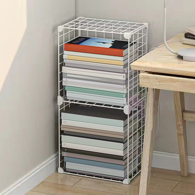 Contemporary Geometric Book Shelf 8.66" Wide Metal Shelf Bookcase