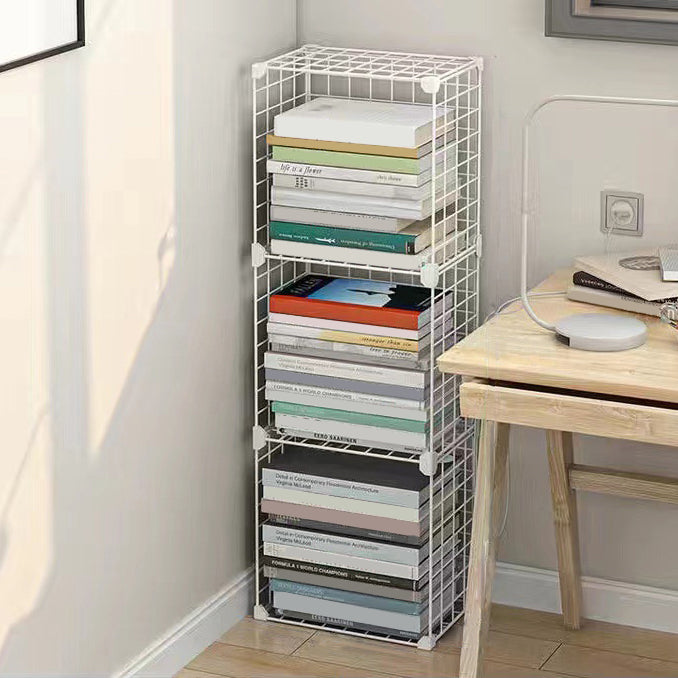 Contemporary Geometric Book Shelf 8.66" Wide Metal Shelf Bookcase