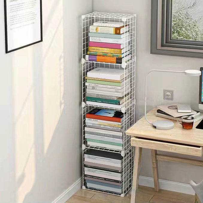 Contemporary Geometric Book Shelf 8.66" Wide Metal Shelf Bookcase