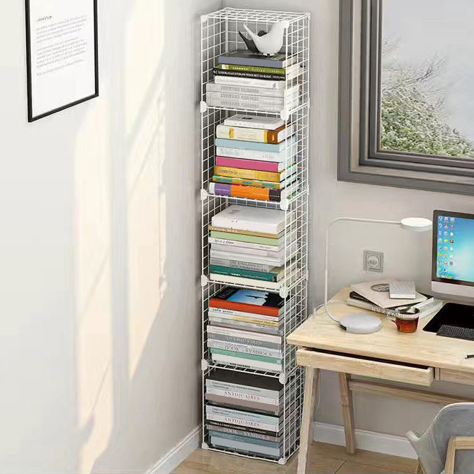 Contemporary Geometric Book Shelf 8.66" Wide Metal Shelf Bookcase